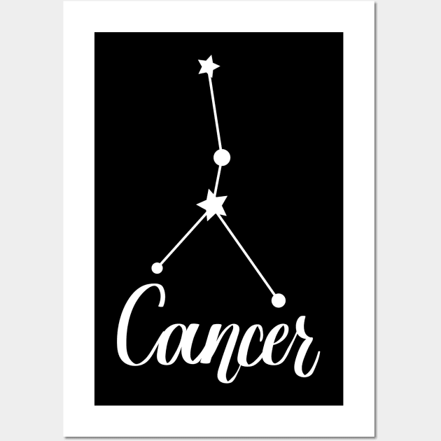 Cancer Zodiac Constellation - White Wall Art by Kelly Gigi